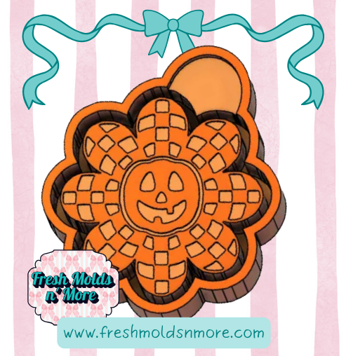 Checkered Pumpkin Daisy Silicone Mold