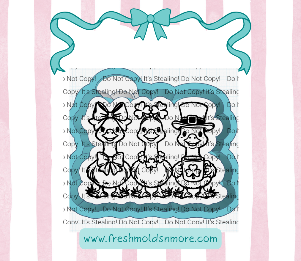 3 Silly Clover Geese Silicone Mold