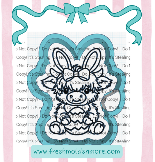 Easter Chevron "Hairy Coo" Silicone Mold