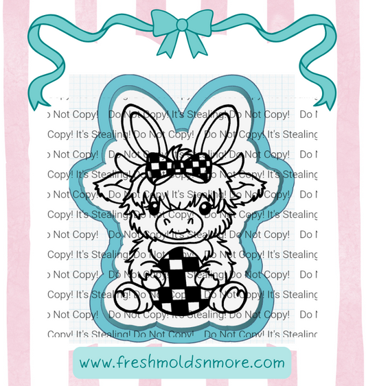 Easter "Hairy Coo" Checkered Insert for Silicone Mold