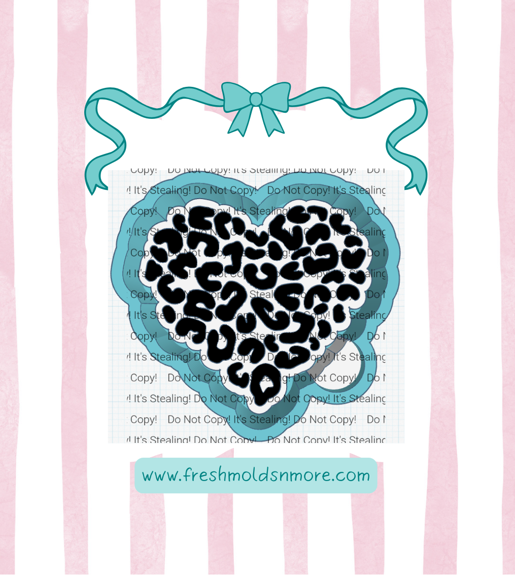 Leopard Print Heart Silicone Mold