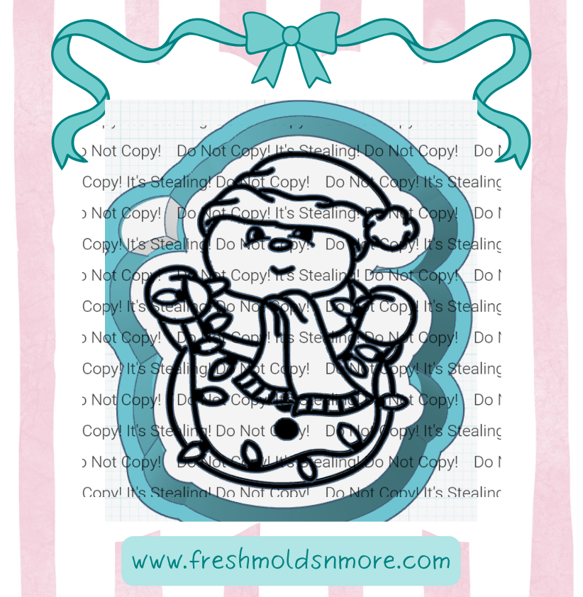 Snowman with Lights Silicone Mold