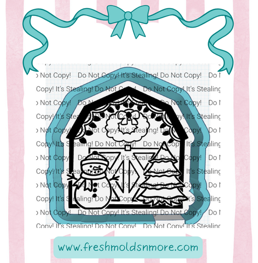 Winter Barn Silicone Mold