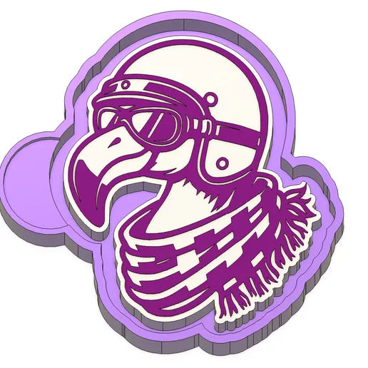 Flamingo Biker Helmet Silicone Mold