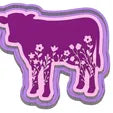 Floral Cow Silicone Mold