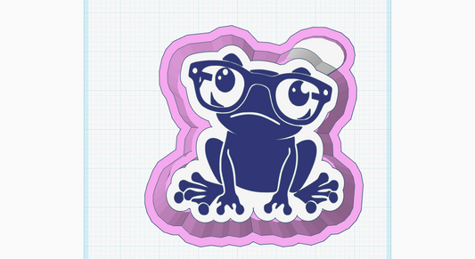 Frog with Glasses Silicone Mold