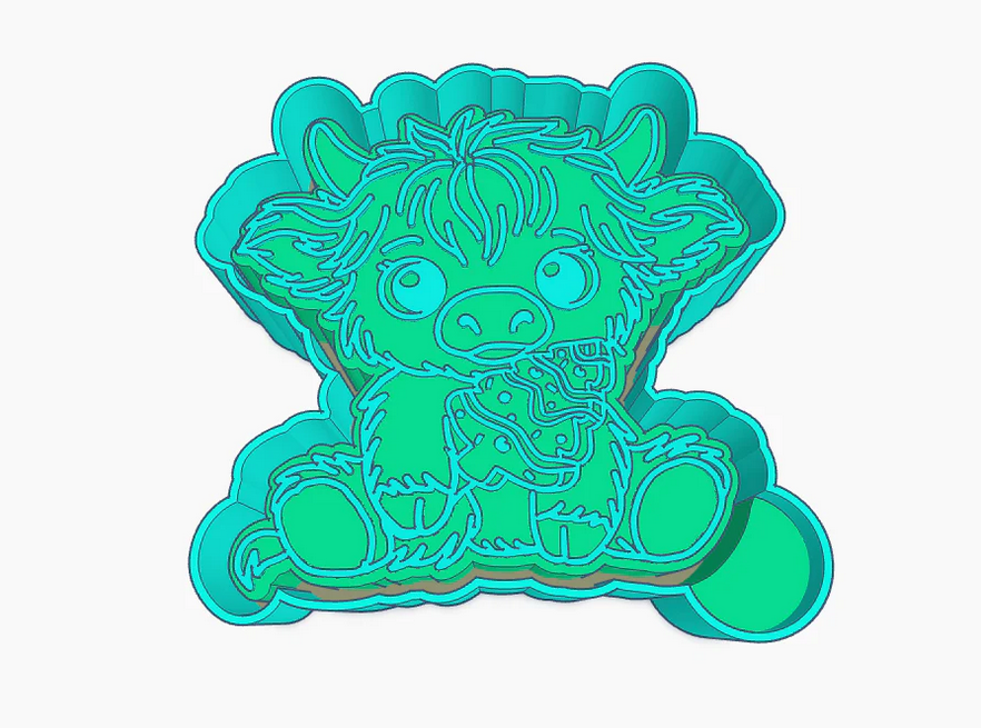 Highland Cow with Snack Cake Silicone Mold
