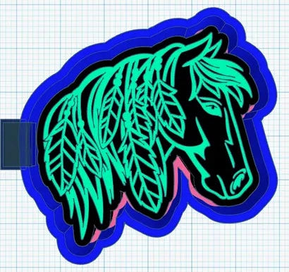 Horse with Feather Mane Silicone Mold