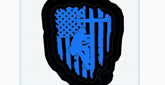 Lineman USA Flag Silicone Mold