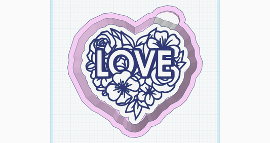 Love Flower Heart Silicone Mold