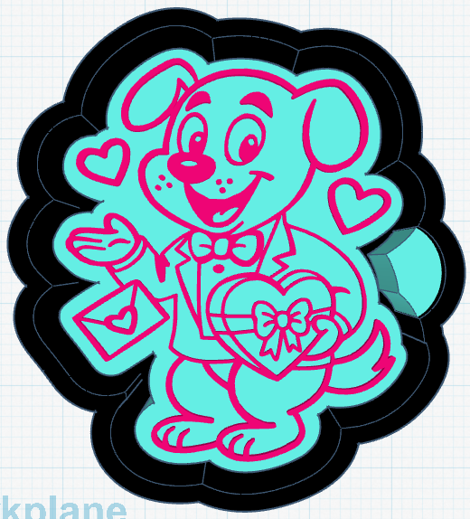 Valentine Love Pup Silicone Mold