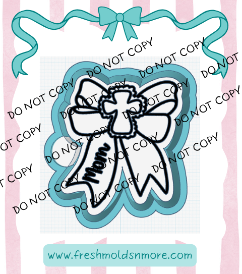 Mom Bow with Cross Silicone Mold