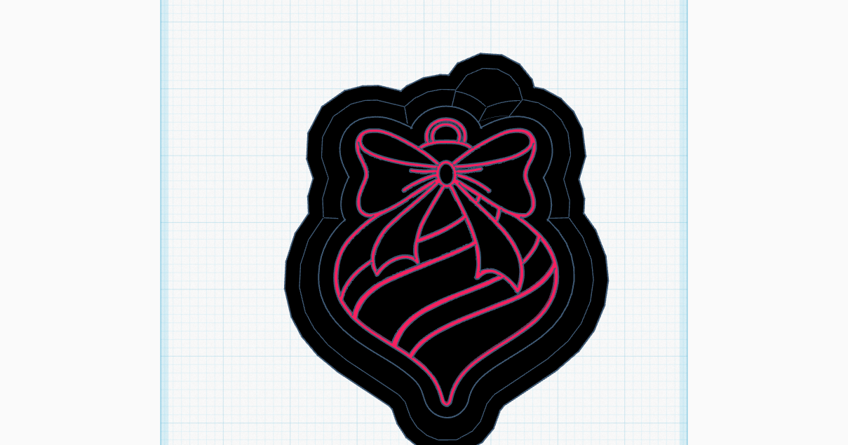 Ornament with Bow Silicone Mold