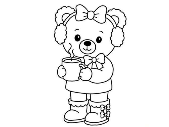 Polar Bear with Cocoa Silicone Mold