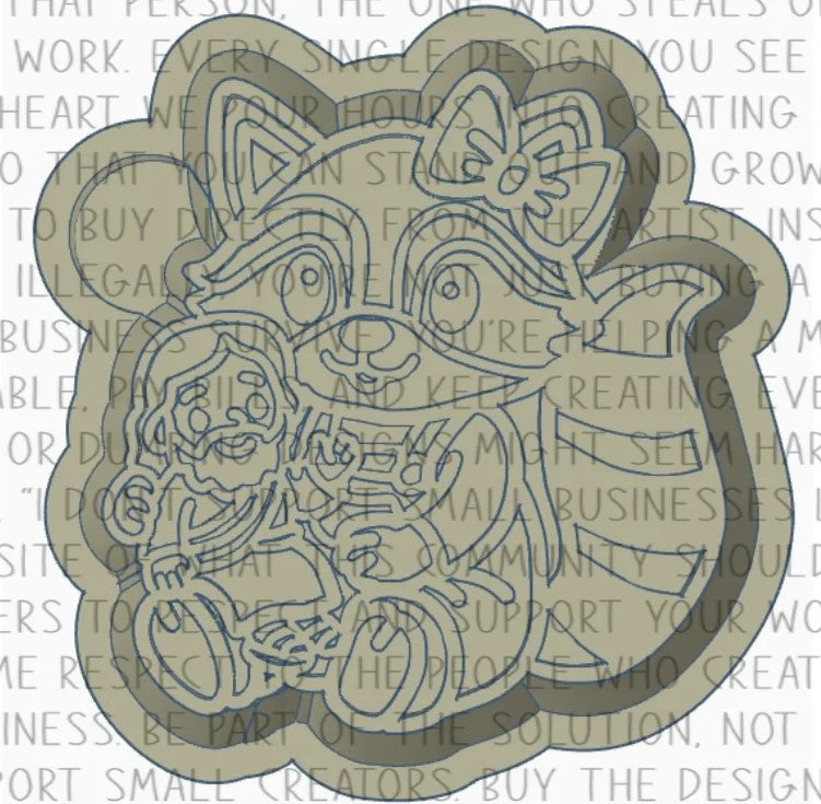 Raccoon with Jesus Plushie Silicone Mold