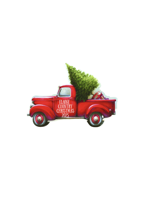 Red Christmas Truck Silicone Mold with Cardstock