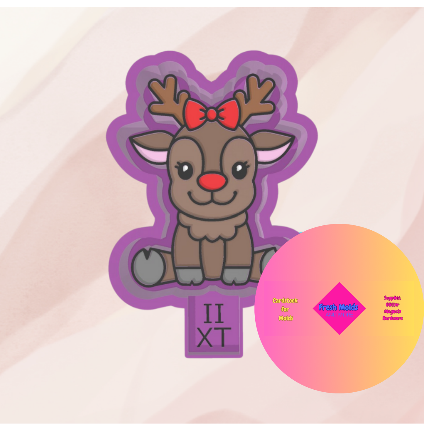 Rudolph with Bow Silicone Mold