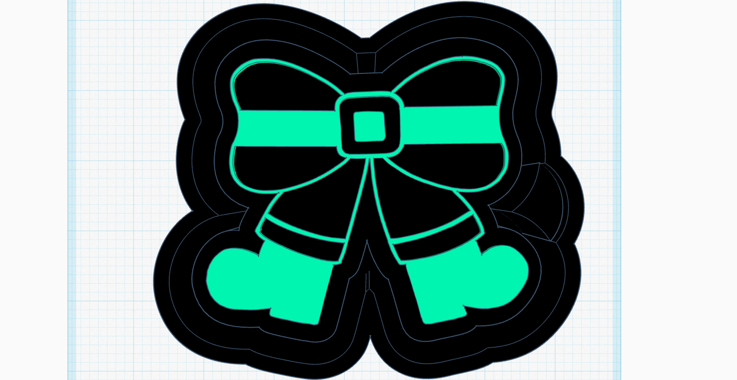 Santa Boots Bow Silicone Mold