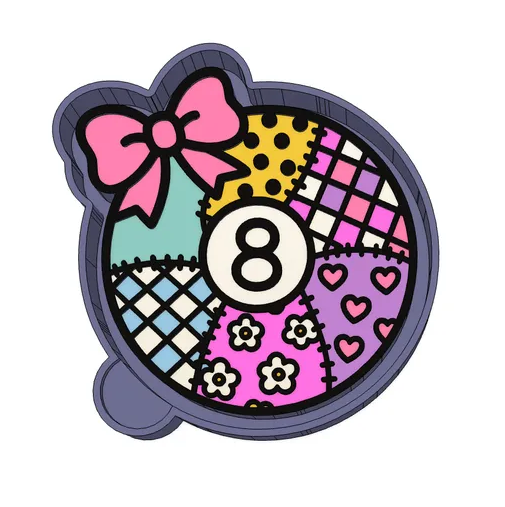 Patchwork 8 Ball Silicone Mold