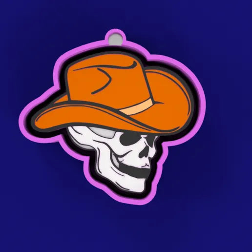 Skull with Cowboy Hat Siicone Mold