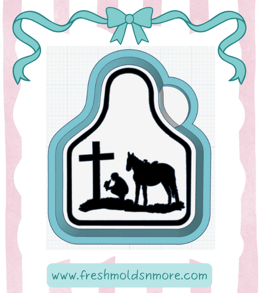 Praying Cowboy Ear tag Silicone Mold