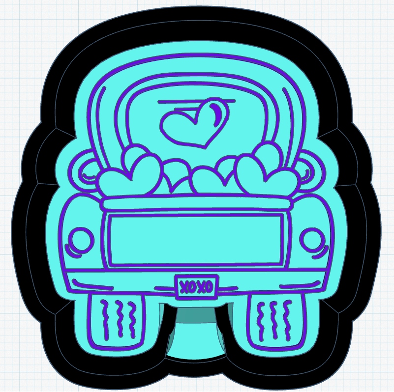 Valentine Heart Truck Silicone Mold