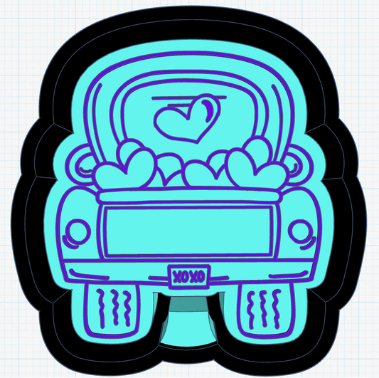 Valentine Heart Truck Silicone Mold