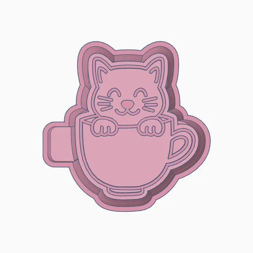 Cat in Coffee Mug Silicone Mold