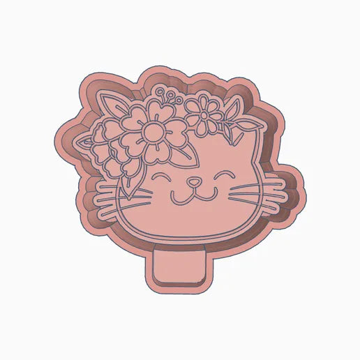 Floral Cat Silicone Mold