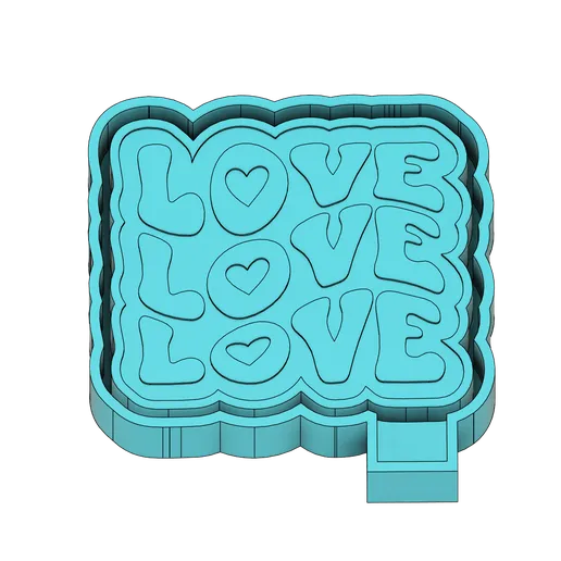 Love Stacked Retro Silicone Mold
